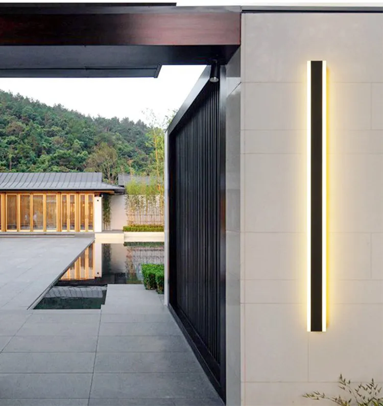 Modern Outdoor Linear Strip Wall Lamp Detail 6