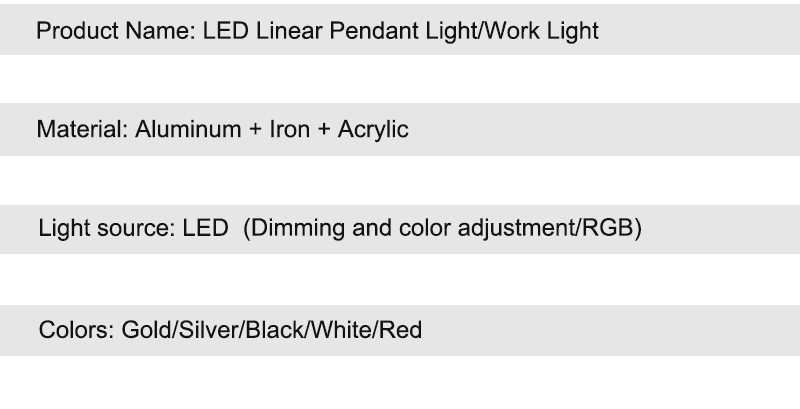 Custom Creative Chandelier Billiard Ambiance Seamless Connectable Industrial Modern Dimmable Office LED Linear Work Light