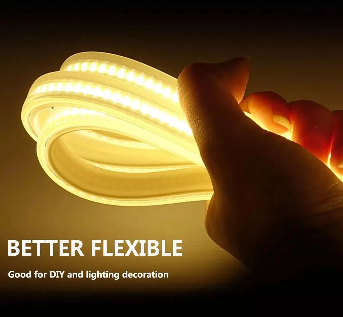 220V Outdoor 288LEDs/M LED COB Strip Light IP65 Waterproof High Flexible Safety LED-Light for Permanent Neon Decoration Light LED Ribbon Strip Light
