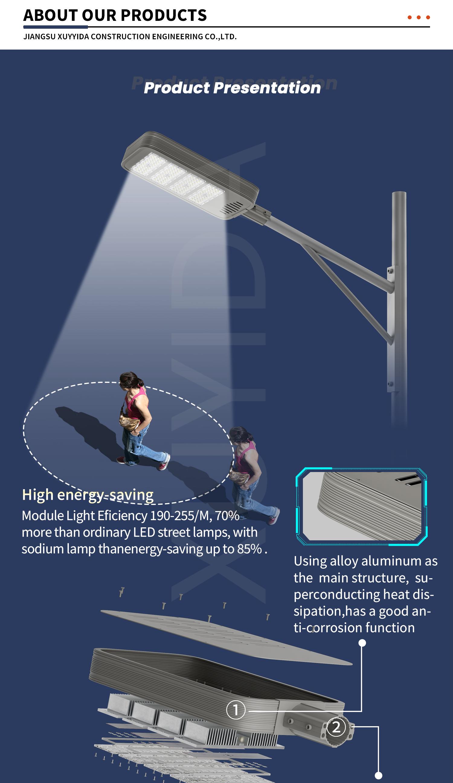 XUYIDA AC Power Street Lamp IP66 Aluminum 100W-500W LED Street Light