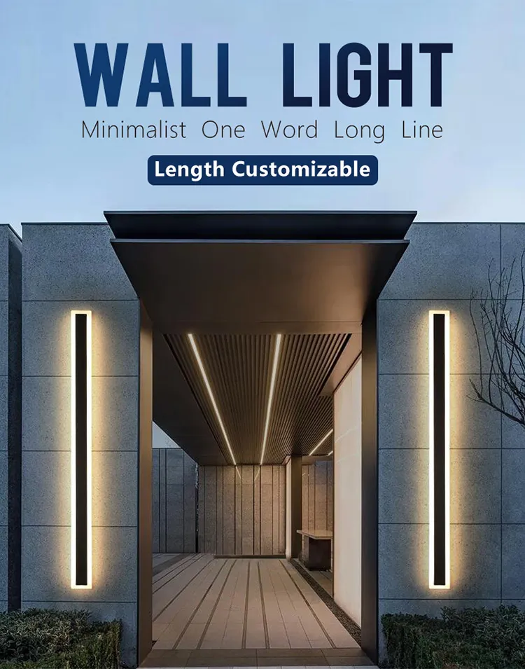 Modern Outdoor Linear Strip Wall Lamp Detail 1
