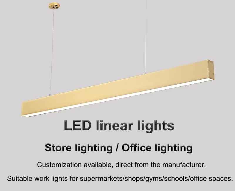 Custom Creative Chandelier Billiard Ambiance Seamless Connectable Industrial Modern Dimmable Office LED Linear Work Light