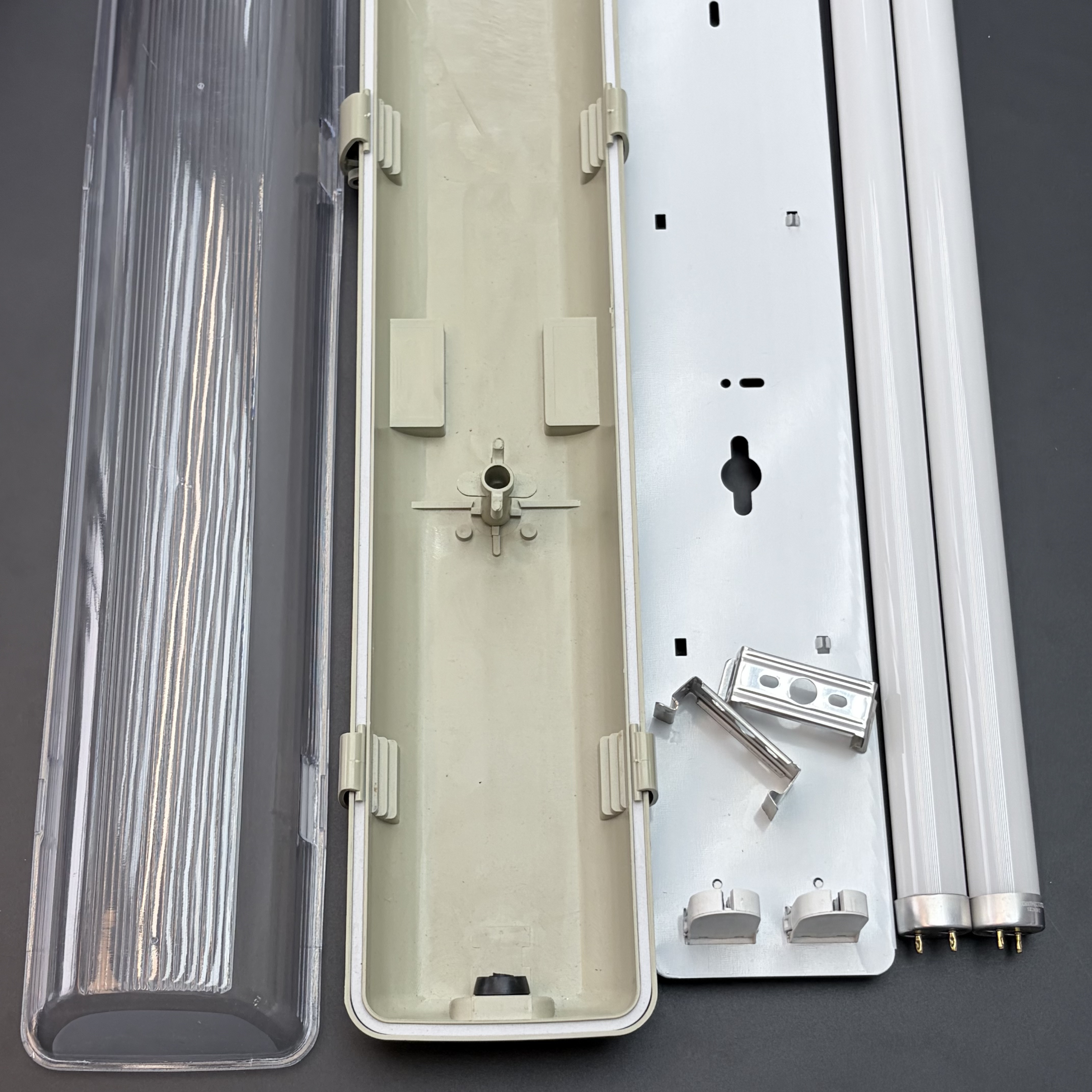 IP65 Waterproof 40-Watt LED Tube Light Fixture Microwave Sensor Tri-Proof 6500K Color Temp 3-Year Warranty Outdoor Warehouse