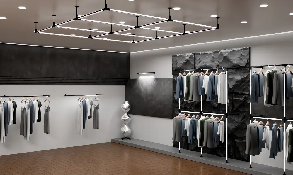 Built-in LED Lighting Display Stand Clothes Rack Cabinet Linear Magnetic Track Light for Clothing Jewelry