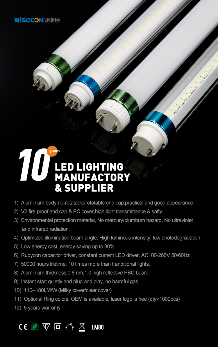 20w 1500mm Dimmable T5 T8 Led Tube Light Customizable Lamp Aluminum Customized 80 IP65 Tube 2 Meter Led Submersible Led Light T4