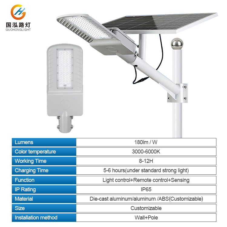 Factory Price IP65 Waterproof Road Lamp Customizable 3000K-6000K 60 80 100 150 200 Watt Control LED Solar Street Lights