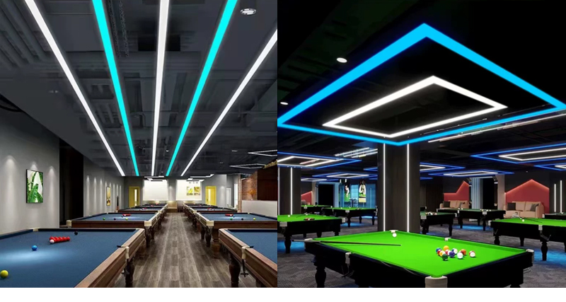 Custom Creative Chandelier Billiard Ambiance Seamless Connectable Industrial Modern Dimmable Office LED Linear Work Light