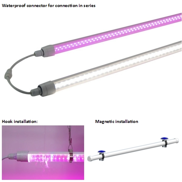 T8 LED Tube Grow Light Full Spectrum Plant Light for Hydroponics Vertical Farming Greenhouse Vegetables Made Durable PC Material