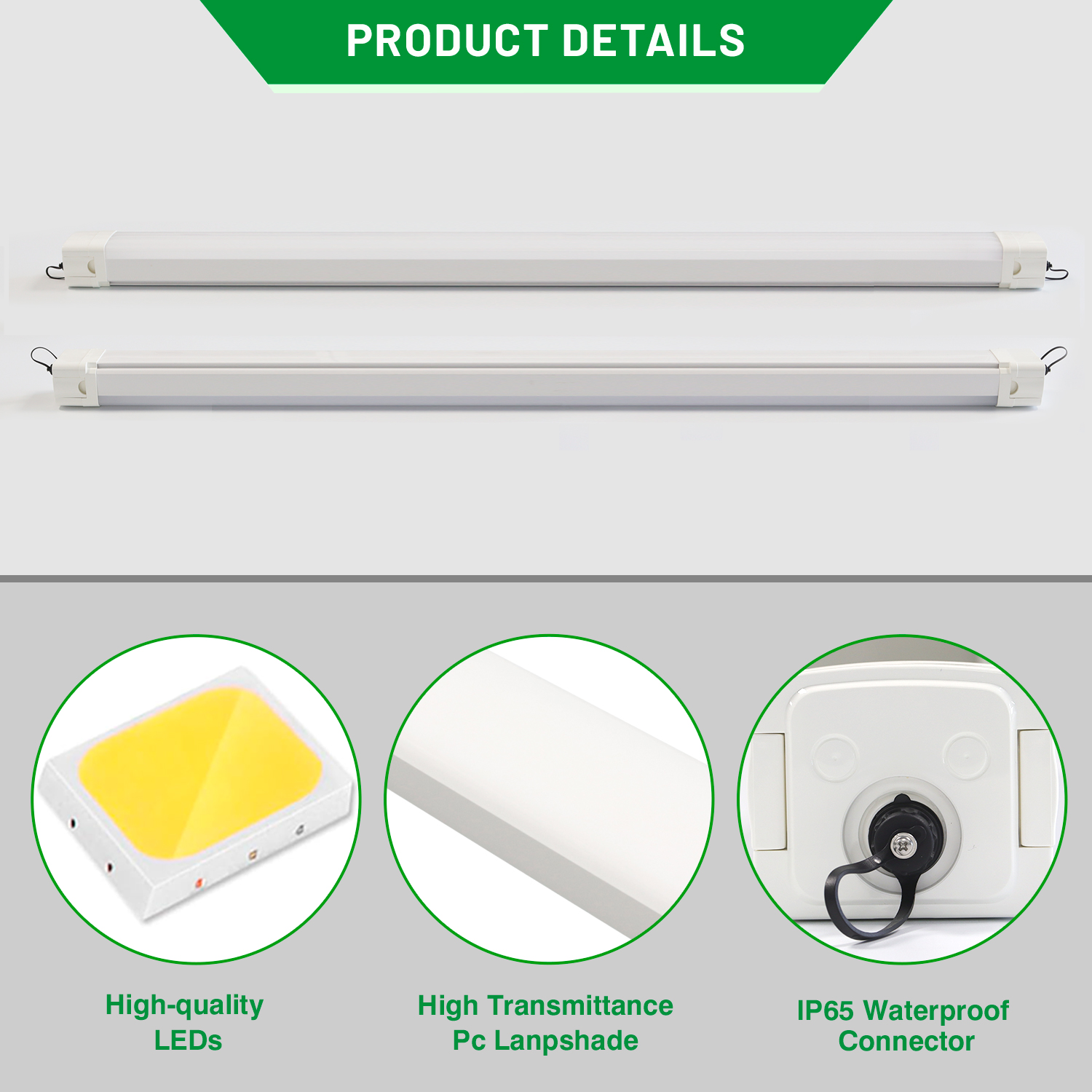 New Design Ip65 Waterproof 8FT LED Linear Light 60W Tri-Proof Tube Triproof Led Light for Warehouse Lighting