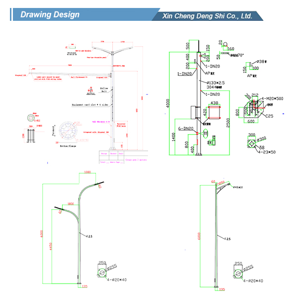 Commercial Split Solar Street Light Complete Kit With Galvanized Lamp Post