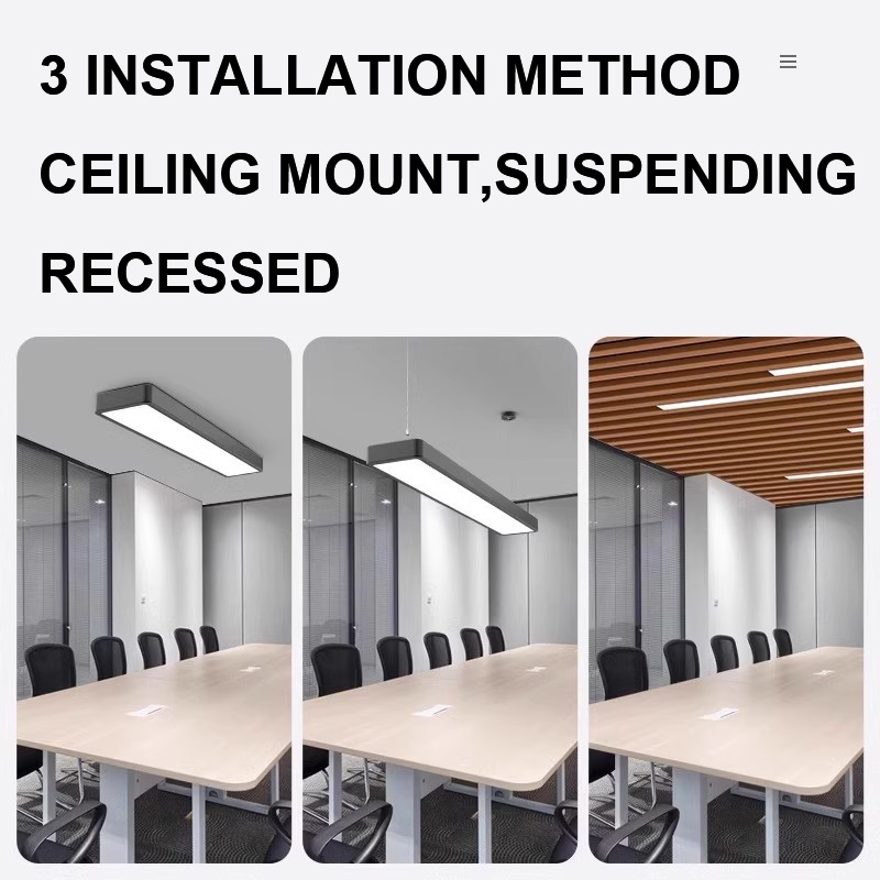 Industrial High Lumen Black White Plastic Steel Linear Light Profile Led Pendant Ceiling Recessed LED Linear Light 45w in Office