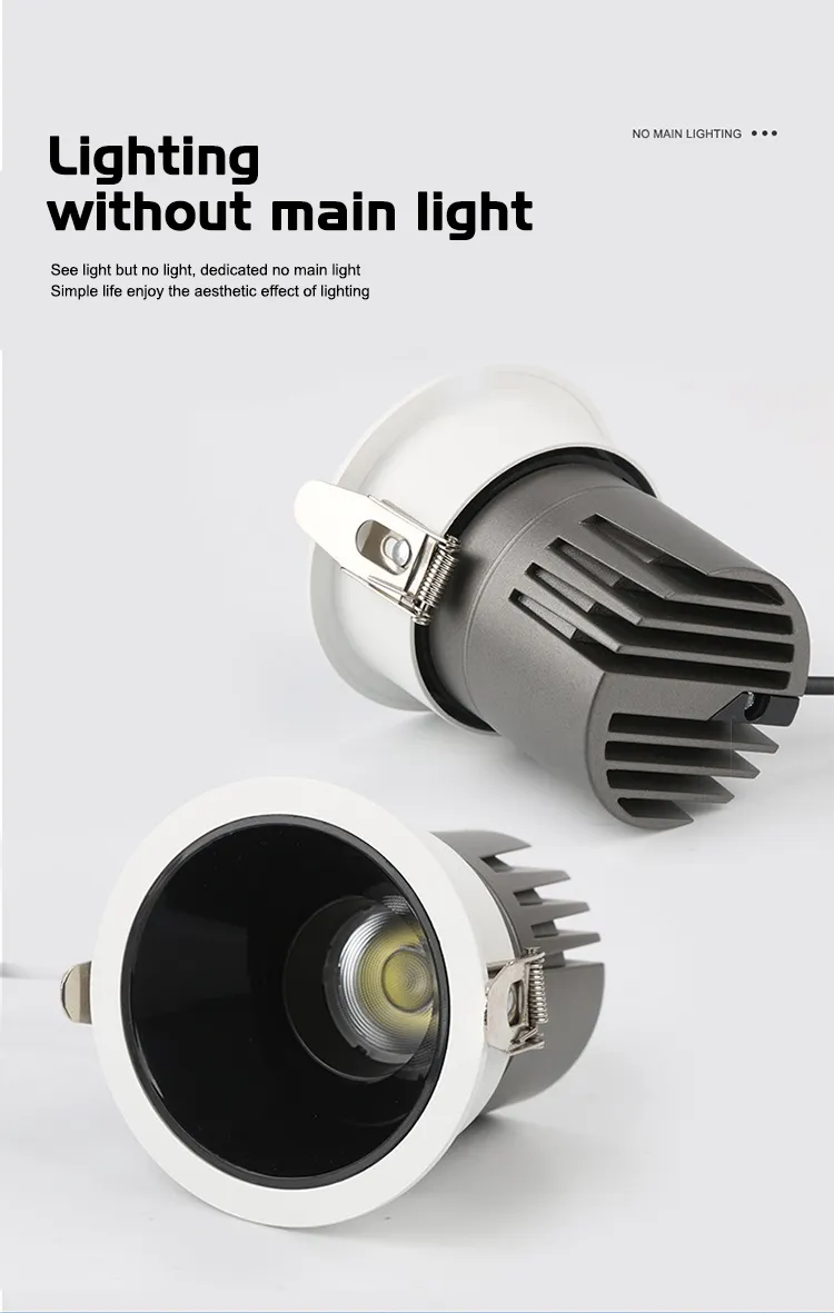 Recessed LED Downlight IP20 COB Spotlight 5W 10W 15W for Indoor Room