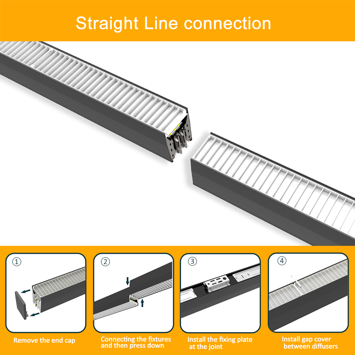 140lm/w Controllable Silicon Dimmable LED Batten Linkable Linear Light Fixtures Bar Lights