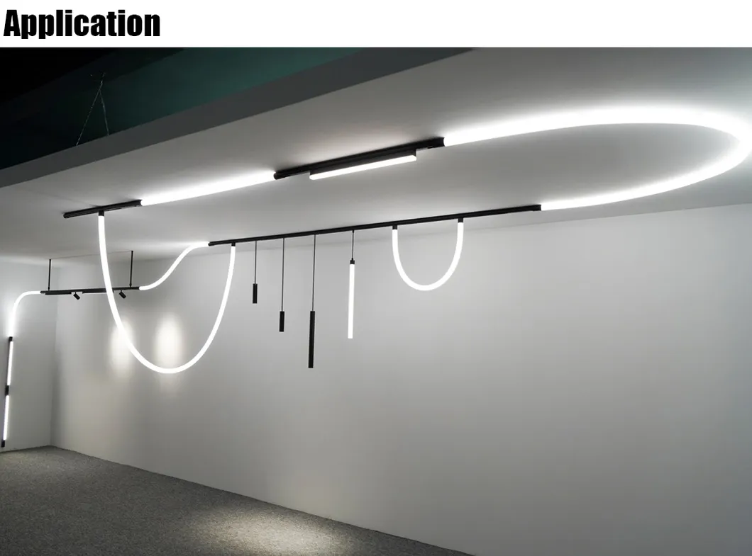 Magnetic LED Track Light Neon Silicone Flexible DC48V Pendant Light