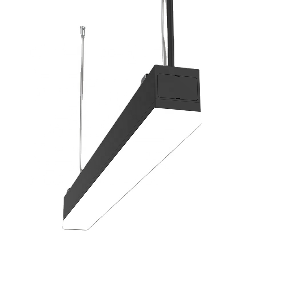 Black LED Linear Light 180 Degree Large Fit for Shipping Mall Office Building Luminous Angle Seamless Connection Split Structure