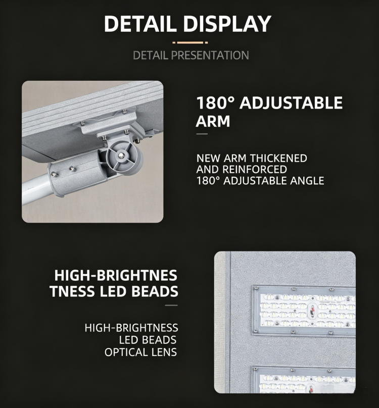 LY IP67 Solar Battery LED Street Light with 6000K Color Temp 120 Beam Angle Remote Control CE Certified 1-Year Warranty