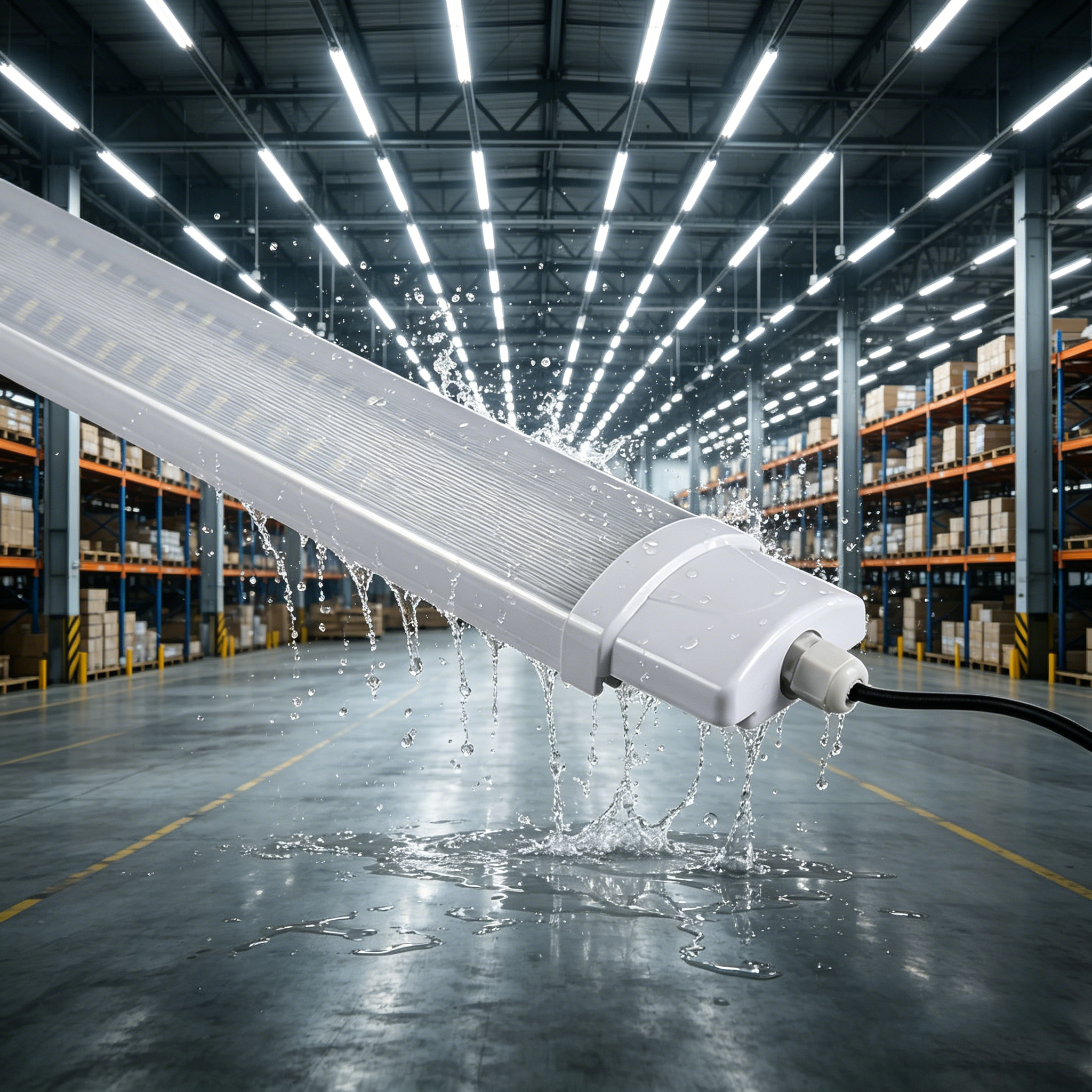 IP65 IK08 Full PC LED Tri-proof Light Linkable High Lumen Waterproof Dustproof Anti-UV Corrosion Resistant Warehouse 5FT 50W