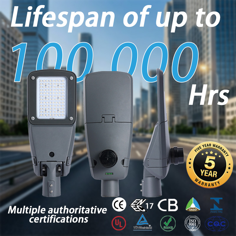 XINDECO LED Street Light IP66 Waterproof 100W ADC12 Aluminum 3030/5050 Chips High Lumen Outdoor Road Parking Lot Lamp XD-LD8411