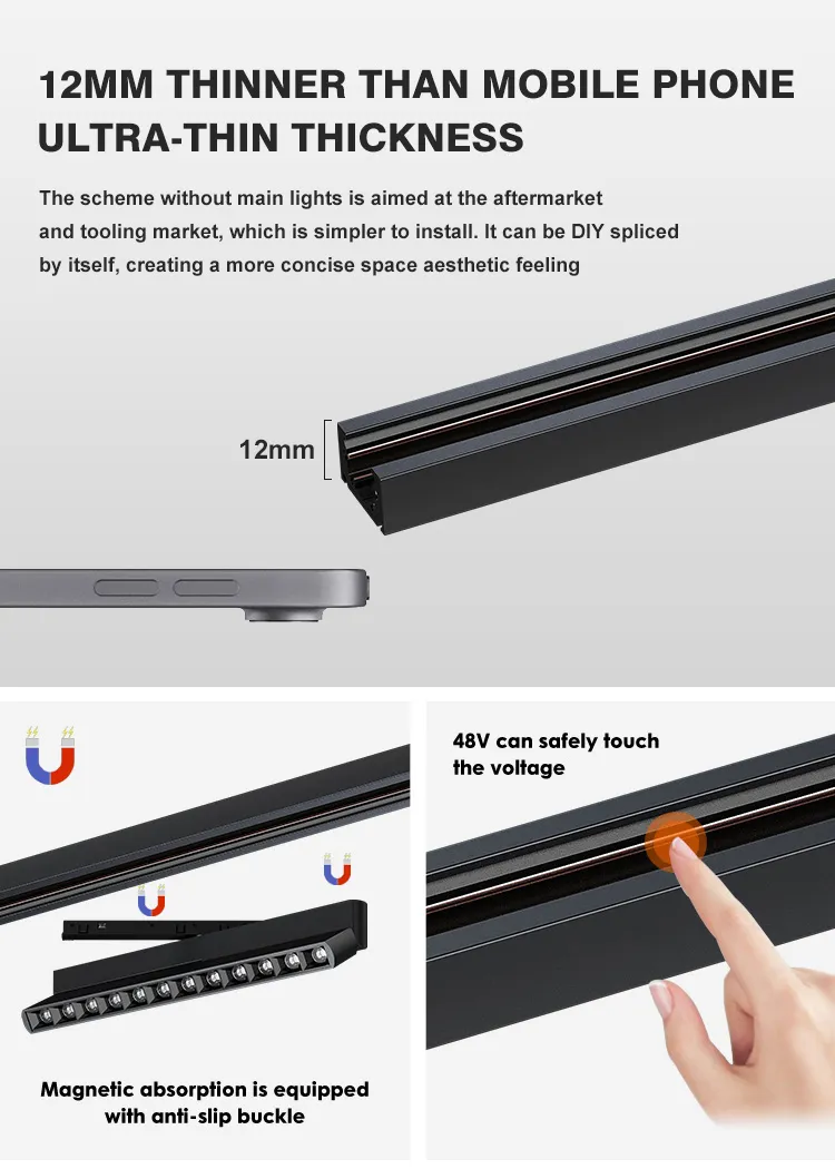 Dimmable LED Magnetic Track Light