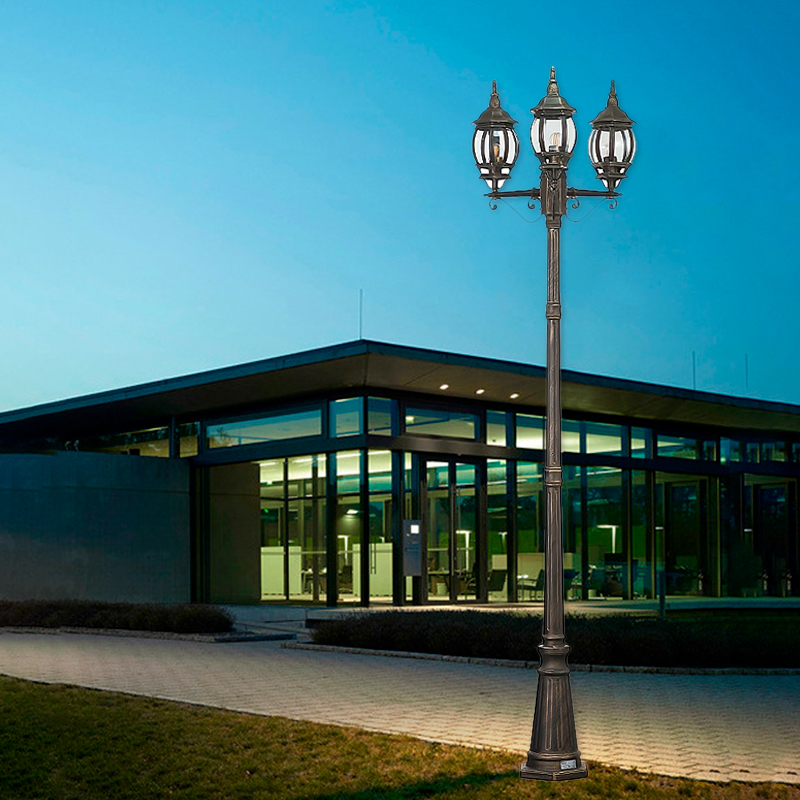 Dawnl Outdoor Modern LED Street Lights European Antique Garden Decorative Lighting IP65 Waterproof Aluminum Poles Lawn