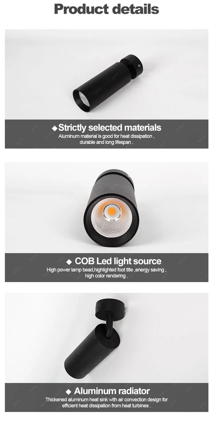 Surface Mounted Down Light Magnetic Rail Hanging Downlight Spotlight LED Track Light