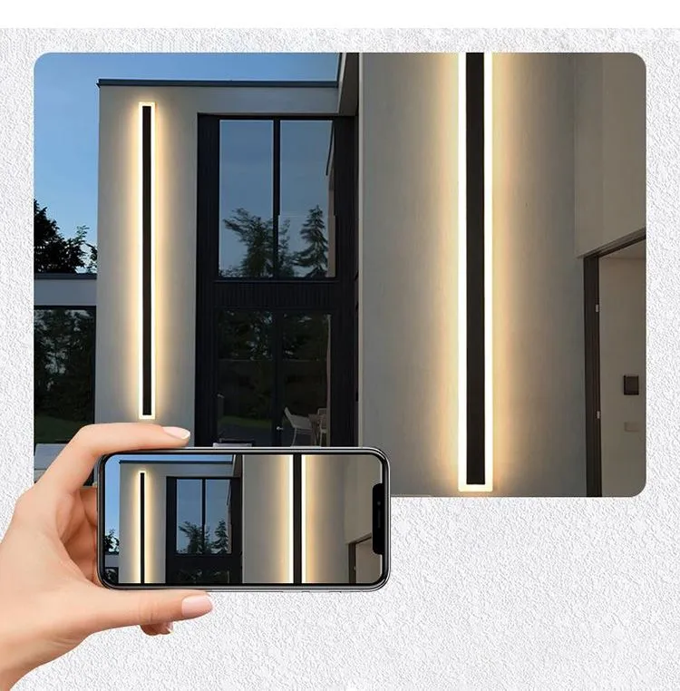 Modern Outdoor Linear Strip Wall Lamp Detail 3