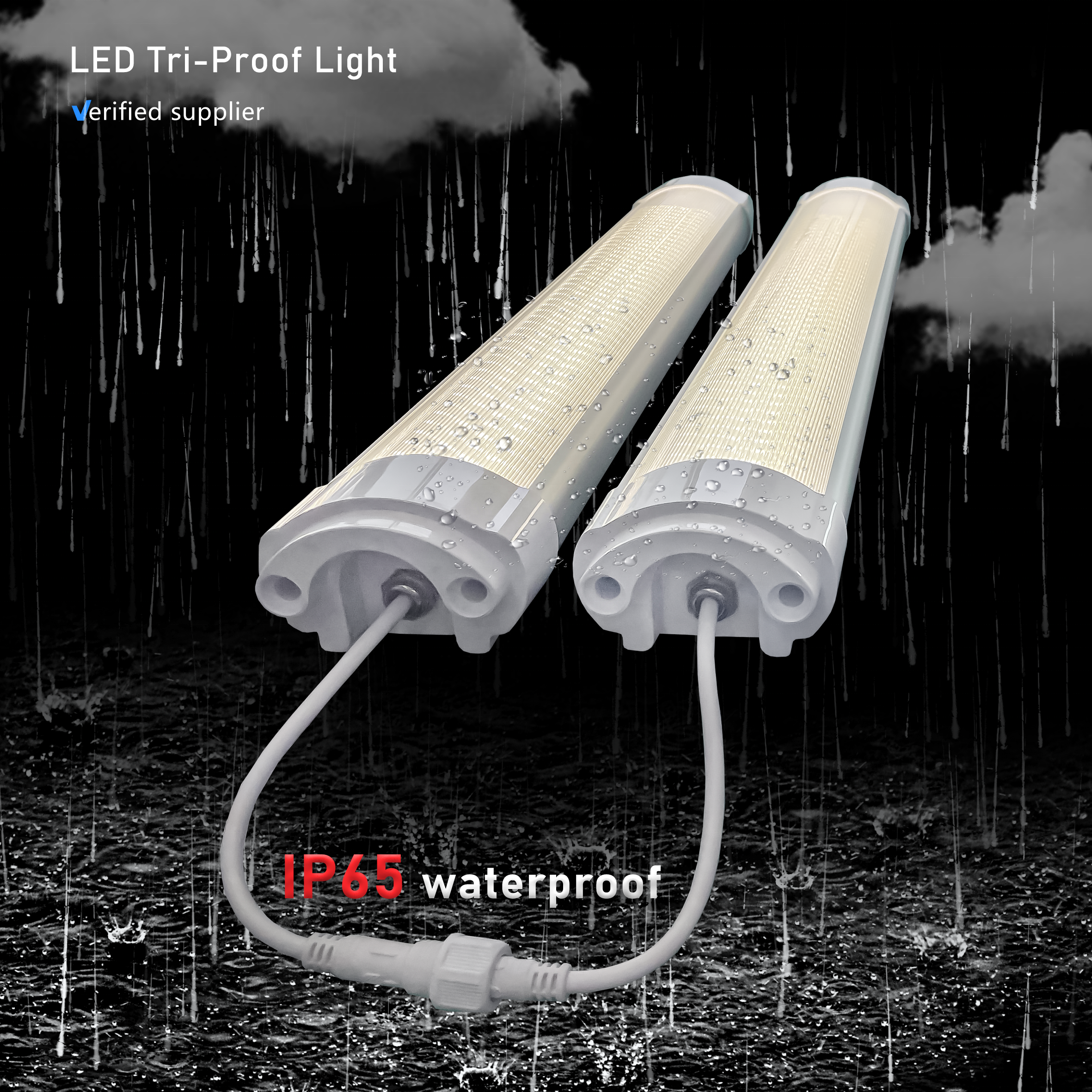 Outdoors Lighting Aluminum Body Waterproof Ip65 Surface Mounted Tri-proof Led Linear Light