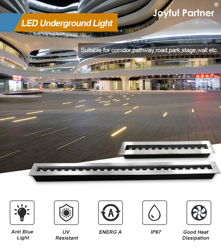 1000mm Linear Ground Light IP67 Stainless Steel Pathway Lamp Architectural Recessed Underground Light Landscape Project
