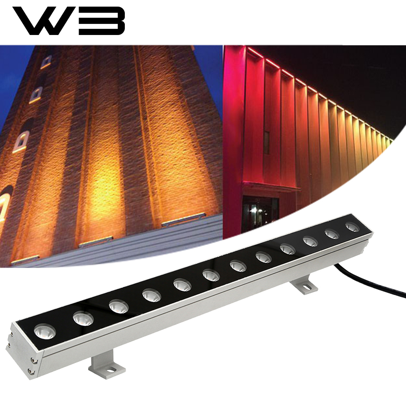 12W 24V IP65 DMX512 Linear RGB LED Wall Washer for Building Facade