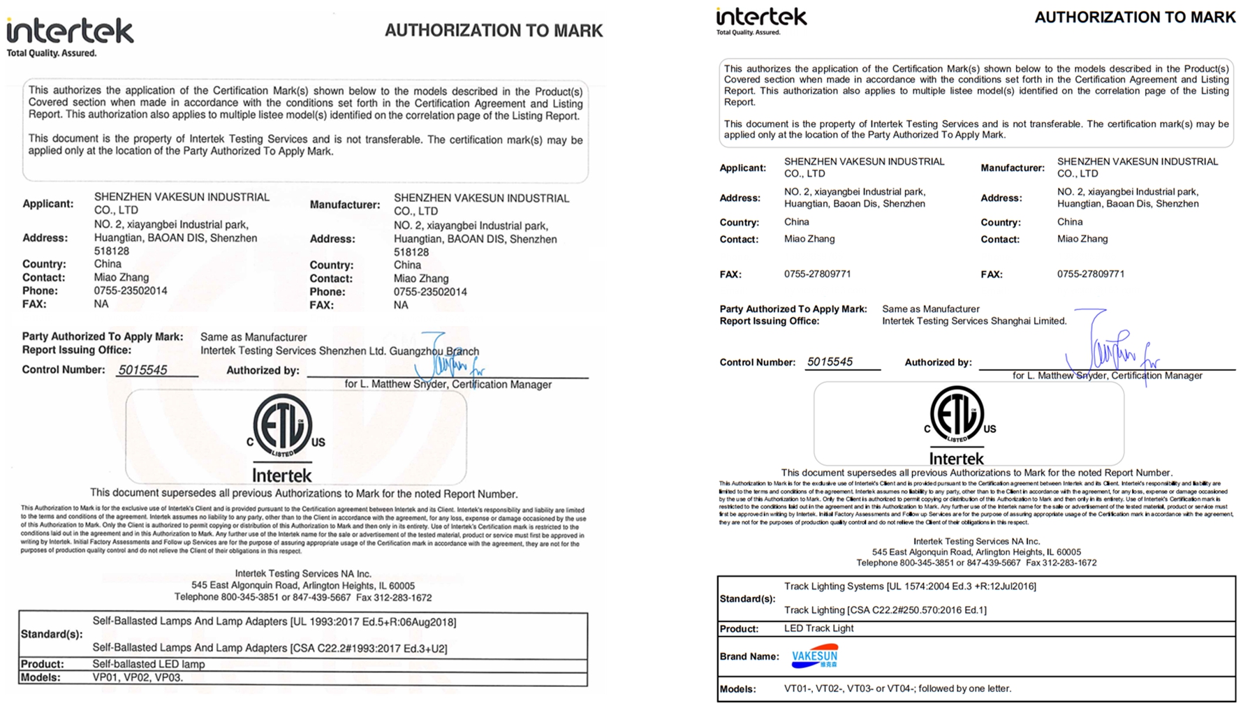 ETL Certificate