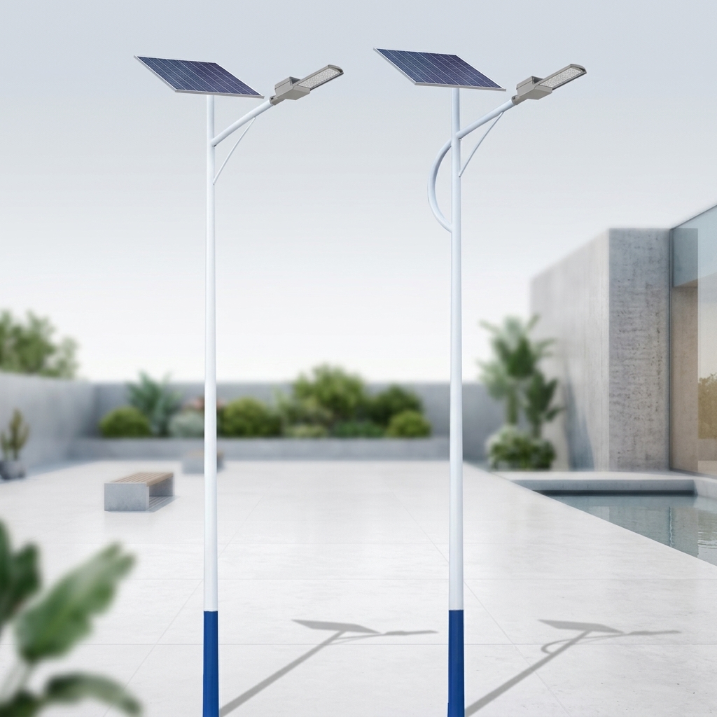 Commercial Split Solar Street Light Complete Kit With Galvanized Lamp Post