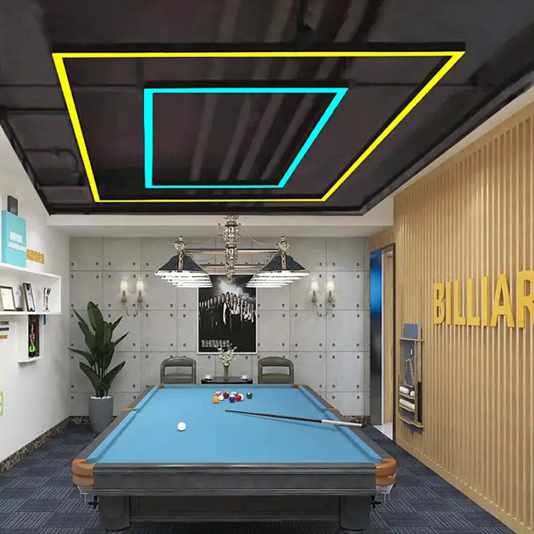 HanYin Commercial 3000k-6500k Aluminum Led Linear Light Dimming Rectangles Pendant Lights for Supermarket Office