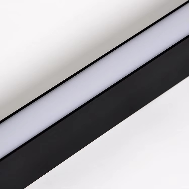 Supermarket Office 20W LED Linear Lighting Aluminum Rectangular Pendant Lights 4 Ft X 8 Ft Industrial Hanging Dimmable High CRI