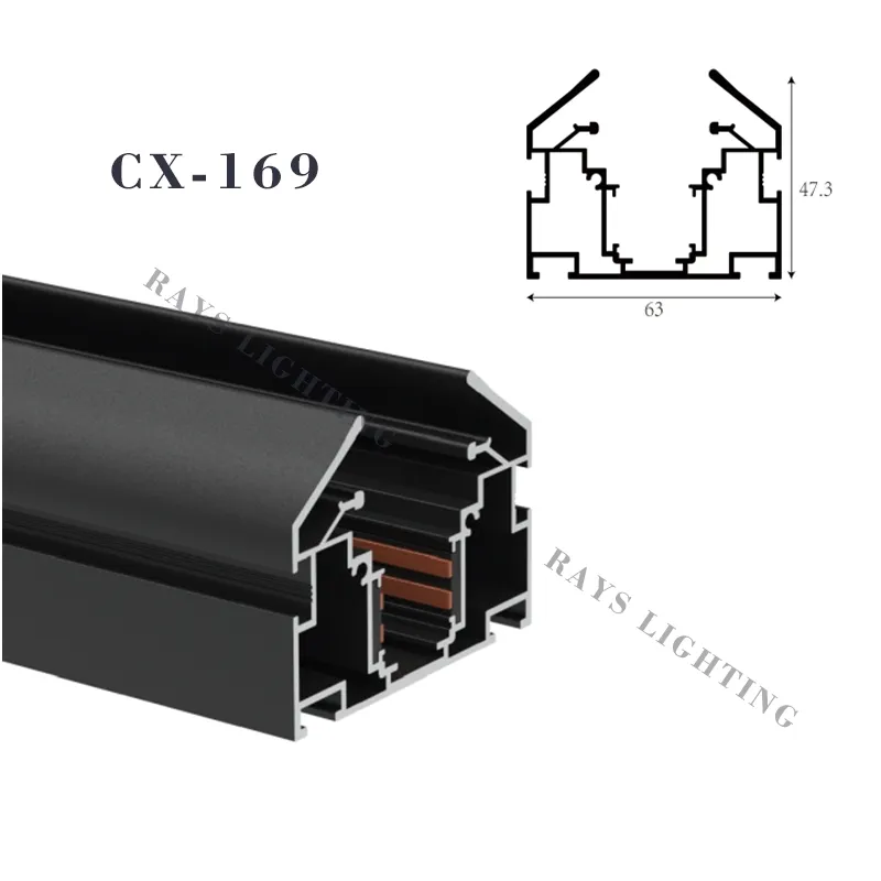 High Quality Magnetic LED Track Rail System 48V Aluminum Magnetic Track Light Profile