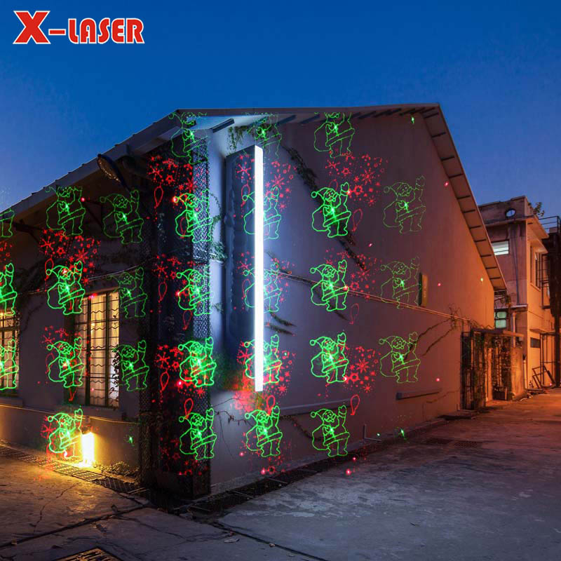 2026 Outdoor Laser Light Motion 16 Patterns in 1 Red, Green, Outdoor Decor Laser Lights Projector With Remote Control