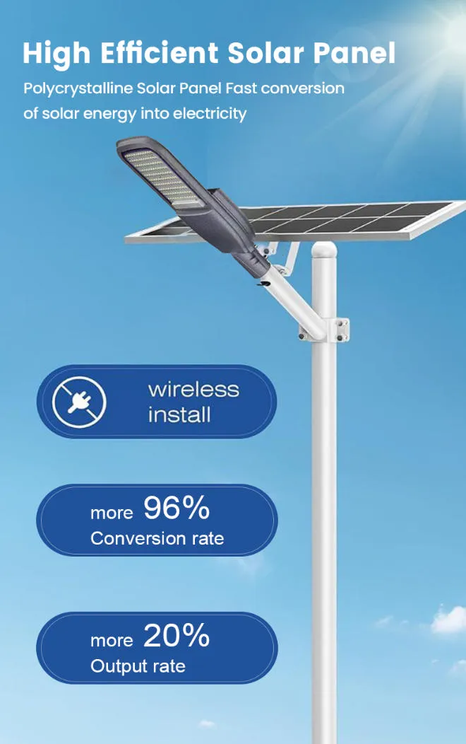 80W 100W High Power High Lumen Commercial Solar Street Light All-in-Two Design for City Streets