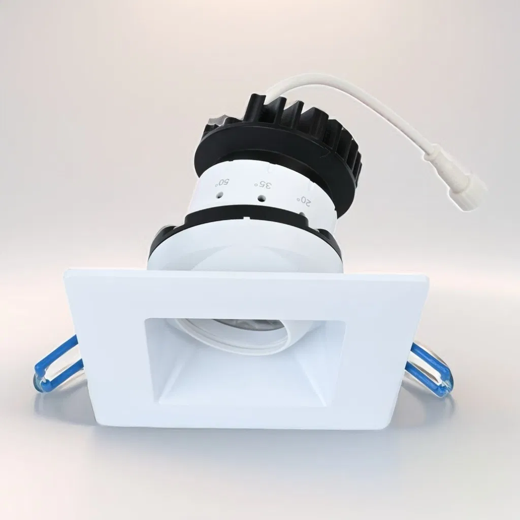 Hotel Bathroom Ceiling Spot Fittings Set Anti Glare COB Lighting Round Square LED Recessed Plaster Gypsum Downlight