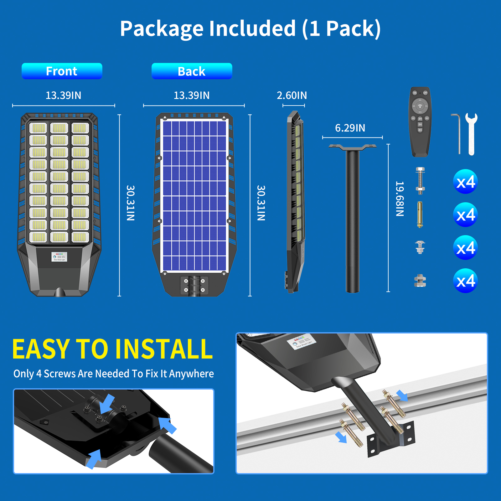 900LED IP65 Super Bright Integrated All In One Solar Street Light With Inbuilt Batteries Equivalent 8000W Halogens Road Lamp