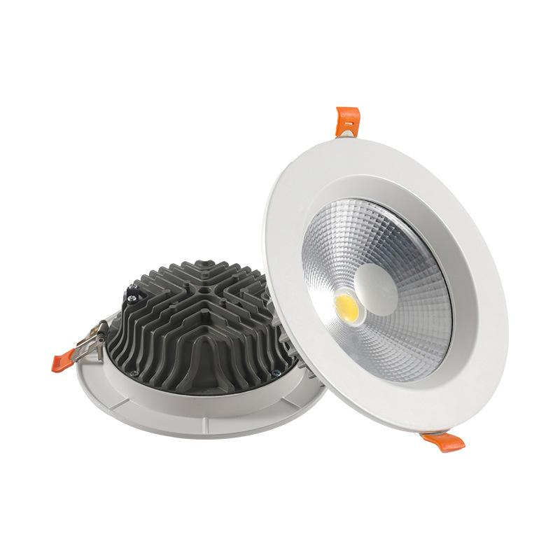 7W 10W 15W 20W 30W Indoor Recessed COB Downlight Round Ceiling Lamp Aluminum Plastic Ceiling Light Golden Embeded Panel Light Office LED Down Light with CE RoHS