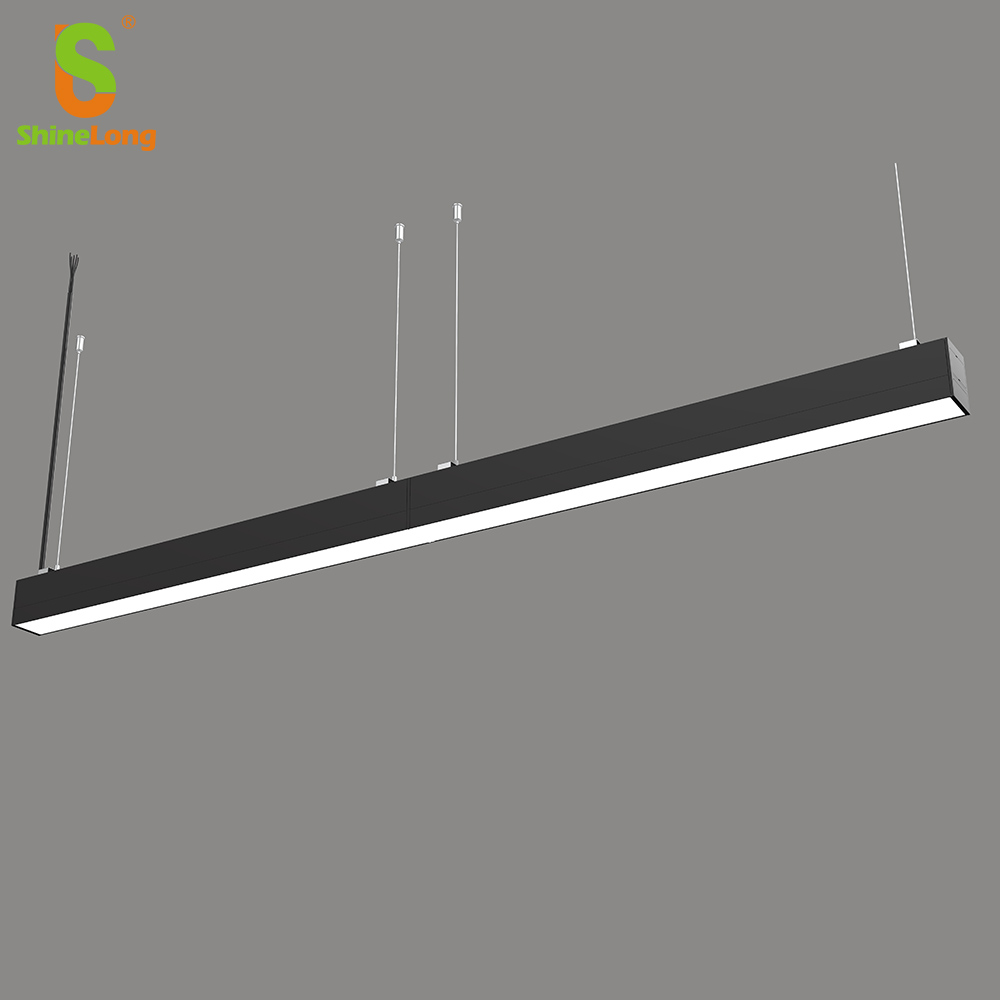 Black LED Linear Light 180 Degree Large Fit for Shipping Mall Office Building Luminous Angle Seamless Connection Split Structure