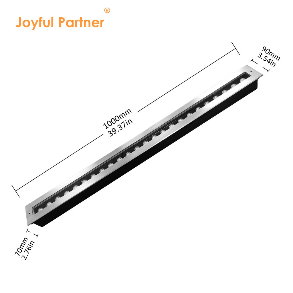 1000mm Linear Ground Light IP67 Stainless Steel Pathway Lamp Architectural Recessed Underground Light Landscape Project