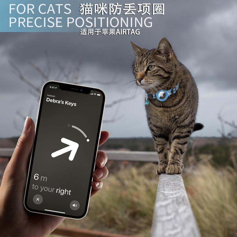 Coleiras para Gatos Personalizadas, Confortáveis, Ajustáveis em Nylon com Air Tag, Coleiras para Gatos com Leashes