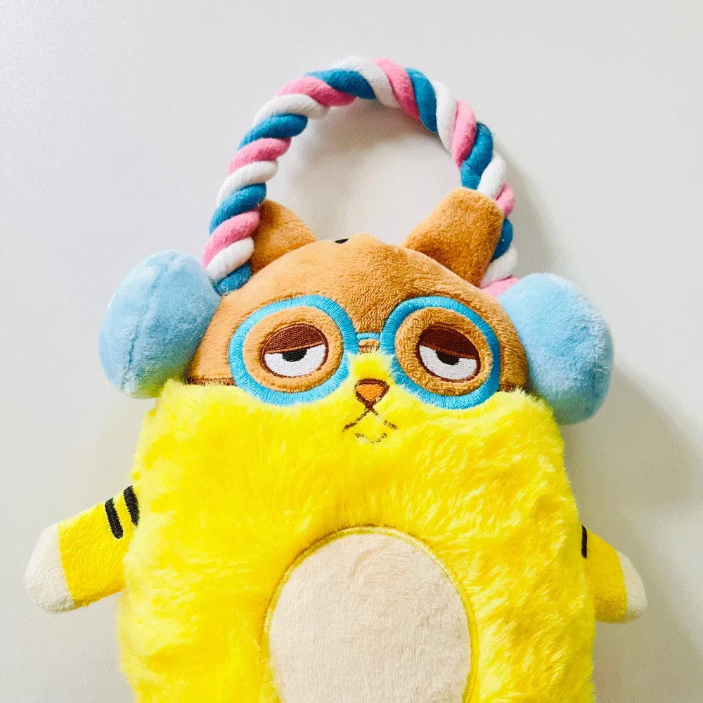 Brinquedo de cachorro em forma de fone de ouvido de pássaro com apito para mastigar e brincar