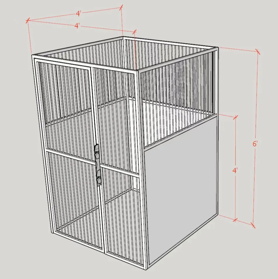 Porta de Canil Veterinário com Painel de Chuva, Gaiola para Animais, Crates para Fazenda, Corredor para Cães