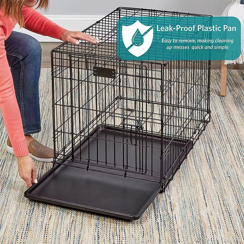 Gaiola multifuncional grossa para cães, canil para cães pequenos, cercado para cães, caixa para filhotes, com duas portas, empilhável e resistente em aço carbono