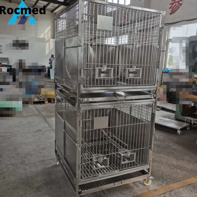 Canil veterinário em aço inoxidável