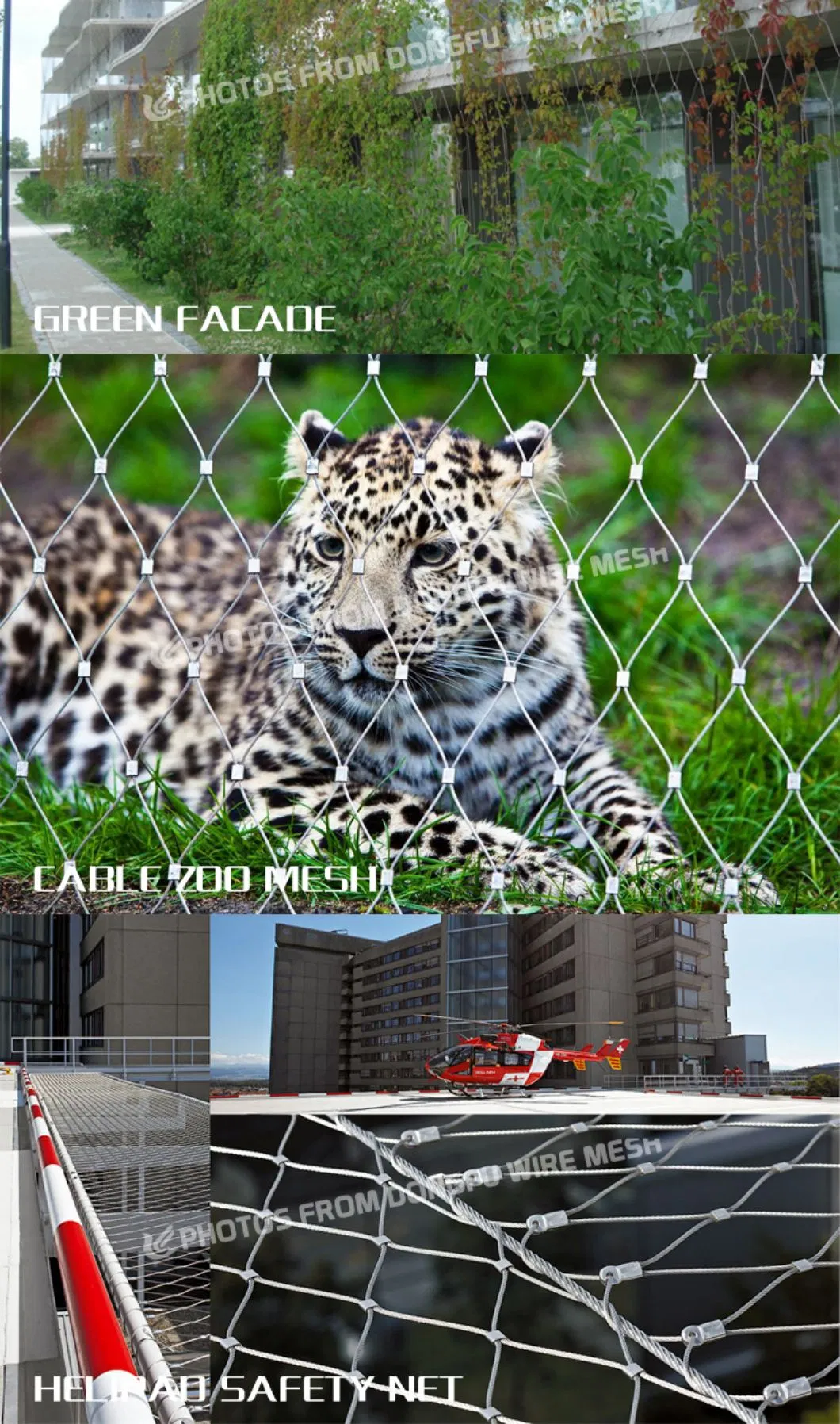 Malha de Arame de Aço Inoxidável para Zoo Malha Protetora Aviário Externo