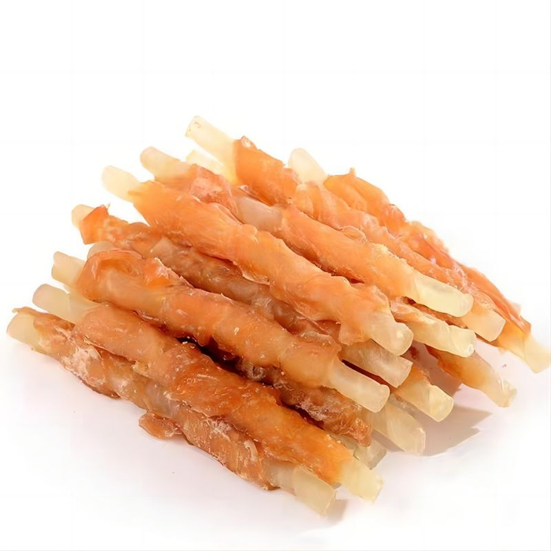 Promoção Pet Treats de Ração para Cães, Bastão de Couro de Pato