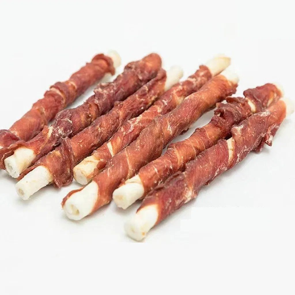 Promoção Pet Treats de Ração para Cães, Bastão de Couro de Pato