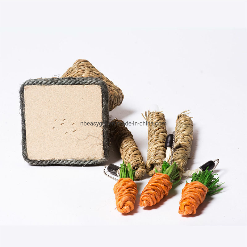Postes de Arranhar de Sisal em Forma de Garfo Vertical para Gatos/Gatinhos com 3 Brinquedo em Forma de Cenoura, Estrutura de Escalada para Animais de Estimação Esg12423